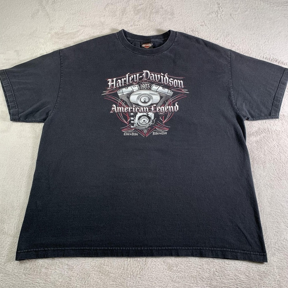 Harley-Davidson Shirt Mens 2XL Black Alamo San Antonio Texas Graphic Tee‎
